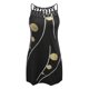 thumbnail image 5 of ICHUANYI Clearance Women's Fashion Round Neck Sleeveless Hollow 0ut Printed Suspenders Dress(Black, XXL) ICHUANYI WER2023080814303, 5 of 5