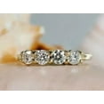 thumbnail image 2 of Silver 1Ct Round Cut Diamond Half Eternity Band Wedding Ring 14K Yellow Gold Plated, 2 of 3
