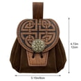 thumbnail image 3 of Hangable Coin Purse Medieval Belt Bag Steampunk Dice Bag Vintage Belt Pouch for Men Women Brown (Round), 3 of 7