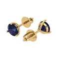 thumbnail image 2 of Clara Pucci 1.5Ct Blue Sapphire Round Cut VVS1 Screw Back Stud 18k Solid hypoallergenic Gold Designer Earrings For September, 2 of 7