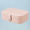 thumbnail image 4 of Portable Simple Storage Box Multifunctional Two Layers Container for Women Travel Small Pu Leather Jewelry Case Orange, 4 of 8