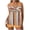 Orange-5, variant on Stamzod Plus Size Tankini Swimsuits for Women V Neck Crisscross Back Bathing Suits Striped Women's Swimwear with Shorts Pink XXXXL