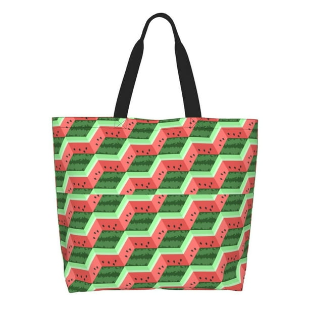 Disketp Geometric Watermelon Bolsa Tote Estampada para Mujer, Bolso de Hombro y de Mano para Compras y Viajes