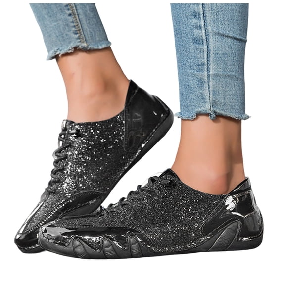Rokment Womens Mens Metallic Sparkly Sequin Low Top Fashion Sneakers Stage Performance Bling Walking Flat Skate Shoes for Hiking Running Tennis
