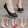 thumbnail image 4 of Espadrille Canvas Wedges Shoes For Women  Toe Summer Slip-On Comfortable Sandals, 4 of 9