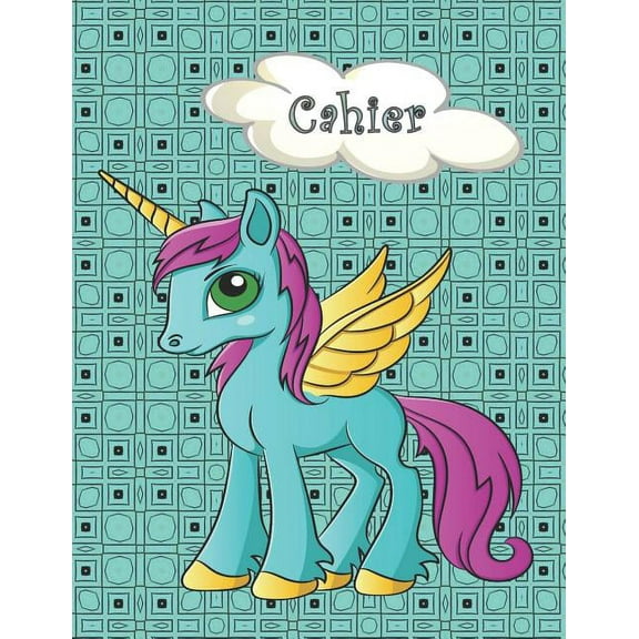 Cahier: Retour àl'école, rentrée scolaire - Cahier quadrillé 5x5 grand format (A4), 120 pages - Licorne, (Paperback)