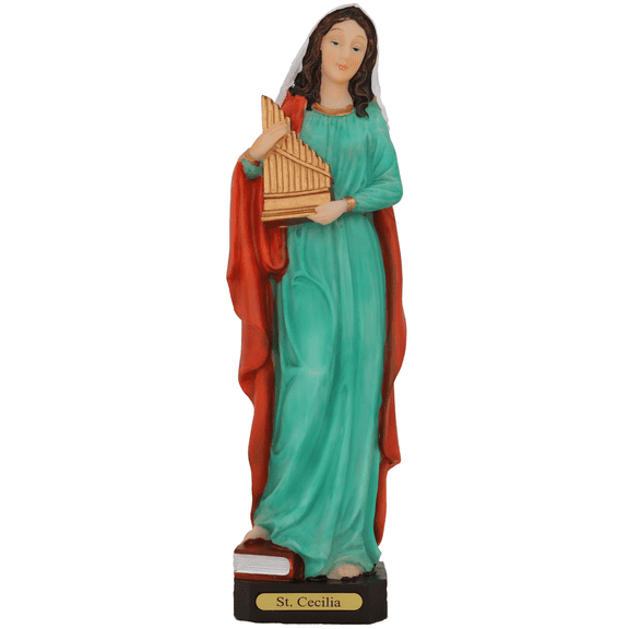 St. Cecilia 12" Patrona De Los Músicos Cecilia De Roma Resin Religious Figure