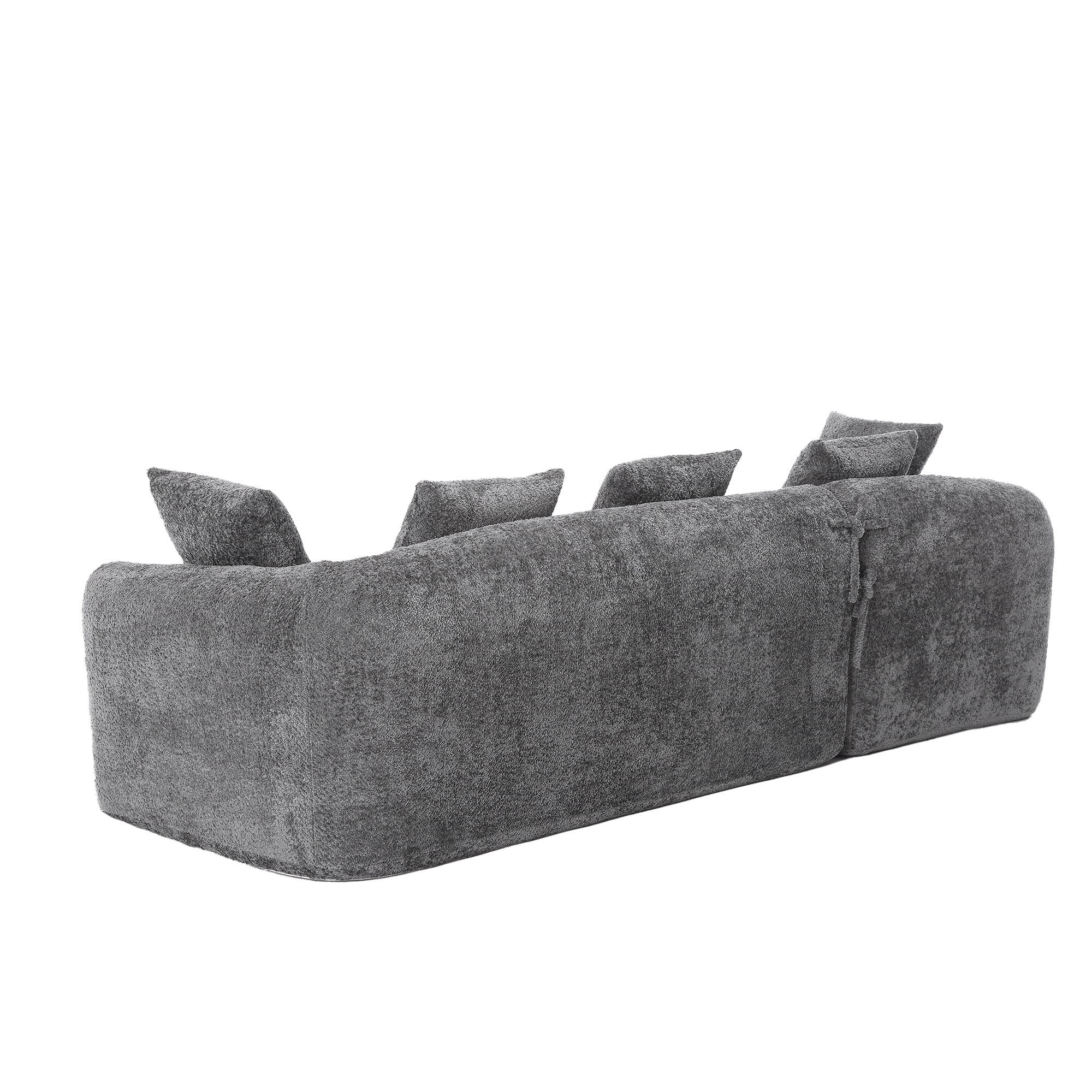 MAYEERTY Boucle Sofa 3 Seater for Living Room Oversized Comfy Sofa L-Shape Sofa Couch with Chaise Home Furniture Sleeper Sectional Sofa for Apartment, Office Left Hand Facing (Gray)
