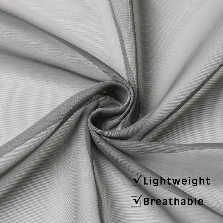 Ovzme Sheer Scarf Curtains 42" x 216" Charcoal Grey photo 2