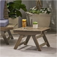 thumbnail image 4 of Grey Acacia Wood Side Table for Outdoor Patio, End Table with Open Slat Design for Living Room, Garden & Porch, 4 of 10
