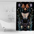 thumbnail image 4 of 72x78 Inch Shower Curtain Black Butterfly Spring Bathroom Decor Waterproof Fabric Bathtub Bath Curtains Decorative Summer Botanical Watercolor Extra Long Shower Curtain Set with Hooks, 4 of 6