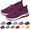 Dark Purple_01, variant on Willtoo Women's Woven Orthopedic Breathable Soft Shoes Go Walking Slip on Diabetic Foam Shoes Hands Free Slip in Sneakers Arch Support Dark Purple