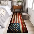 thumbnail image 4 of Runner Rug 2'x6', Vintage American Flag Washable Non-Slip Hallway Runner Rugs, Country Stars Stripes Wood US Flag Bedside Rugs Floor Mats Carpet Runners for Kitchen Bathroom Laundry Room, 4 of 8