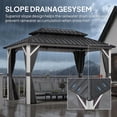 thumbnail image 6 of PURPLE LEAF 8' X 12' Outdoor Hardtop Gazebo Metal Double Roof White Aluminum Frame Heavy Duty Patio Gazebo with Curtain and Netting for Backyard and Garden, Grey, 6 of 9