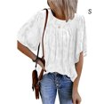 thumbnail image 5 of Guardurnaity Cuello para mujer, camisa de media manga, jersey con volantes, blusa de encaje estético, baile de cumpleaños, ropa de primavera y Prendas para la parte del cuerpo Blanco S Guardurnaity AP010705-19, 5 of 5