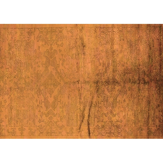 Ahgly Company Indoor Rectangle Oriental Orange Industrial Area Rugs, 2' x 3'