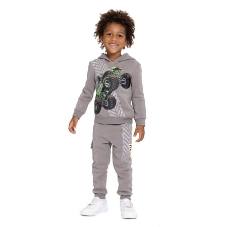 Monster Jam Toddler Boy Hoodie and Joggers Set, Sizes 2T-5T