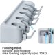 thumbnail image 4 of Estante para fregona de pared con 5 posiciones y 6 ganchos, soluciones de almacenamiento para cocina, baño, garaje y jardín, 4 of 5