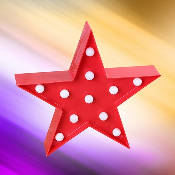 Worgeous Christmas Star Night Light for Kids Room Bedroom Decoration Red Plastic 7 Inch