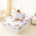 thumbnail image 4 of Manfei Kawaii Bow Rabbit Twin Fitted Sheet,Cartoon Animal Bedding,2pcs,1 Fitted Sheet and 1 Pillowcase, 4 of 6