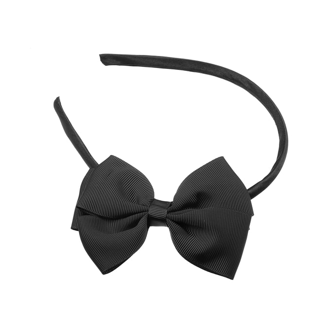 Diadema con lazo, Diadema de poliéster linda de moda para adolescente, negro, 59x44 pulgadas