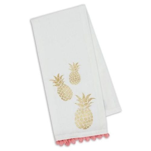 Pineapple Embroidered Flour Sack Dishtowel 