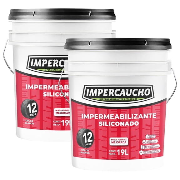 Impercaucho Kit de 2 Impermeabilizantes de 19 Lts. Blanco