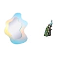 thumbnail image 1 of espejo acrílico ondulado,Espejo acrílico ondulado con estética irregular de arcoíris,Figura de escritorio,Estatua de pavo real en estante,escritorio,decoración del hogar,Figuras, 1 of 8