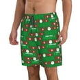 thumbnail image 2 of Kdxio Cute Santa And Ho Ho Ho Pattern Mens Casual Shorts - Drawstring Summer Beach Sports Shorts for Men, 2 of 9