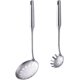 thumbnail image 1 of 1 cuchara espumadera y 1 cuchara para espaguetis, COMPRE Y USE 2 piezas de utensilios de cocina de acero inoxidable, herramientas de cocina resistentes al calor, 1 of 7
