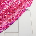 thumbnail image 3 of SAFAVIEH Braided Calvin Transitional Cotton Reversible Area Rug, Pink/Fuchsia, 5' x 8' Oval, 3 of 11