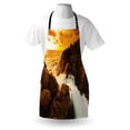 thumbnail image 3 of Beach Apron Sunset and Waves over Tropical Wild Rocks on Beach Heaven Nature Summer Calm Print, Unisex Kitchen Bib Apron with Adjustable Neck for Cooking Baking Gardening, Orange Grey, by Ambesonne, 3 of 3