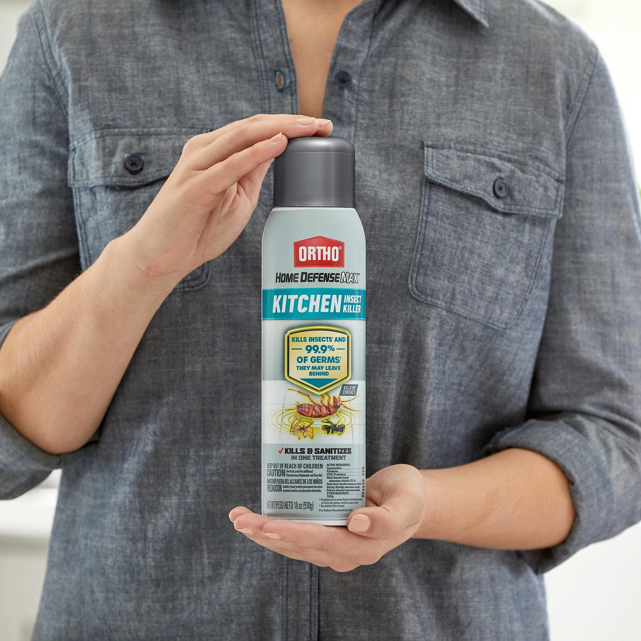 Ortho Home Defense Max Kitchen Insect Killer, Kills & Sanitizes 18 oz.