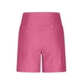 thumbnail image 5 of Hueook Womens Shorts Workout Knee Length Stretch Twill Shorts Thin Waist Pull Regular Hiking Shorts Bermuda Summer Casual with Pockets Hot Pink 5X, 5 of 9