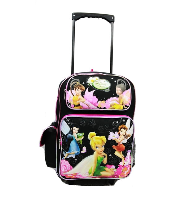 Disney Large Rolling Backpack Disney Tinkerbell Girls New