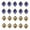 Gold Royalblue, variant on GUOOL 20pcs Flat Back Beads Button Card Making Embellishments DarkPurple LakeBlue DarkPurple