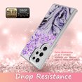 thumbnail image 6 of Samsung Galaxy S22 Ultra Case, Rosebono Hybrid Bling Glitter Sparkle Epoxy Graphic Marble Colorful Silicone Skin Cover Armor Case for Samsung Galaxy S22 Ultra (Purple), 6 of 6