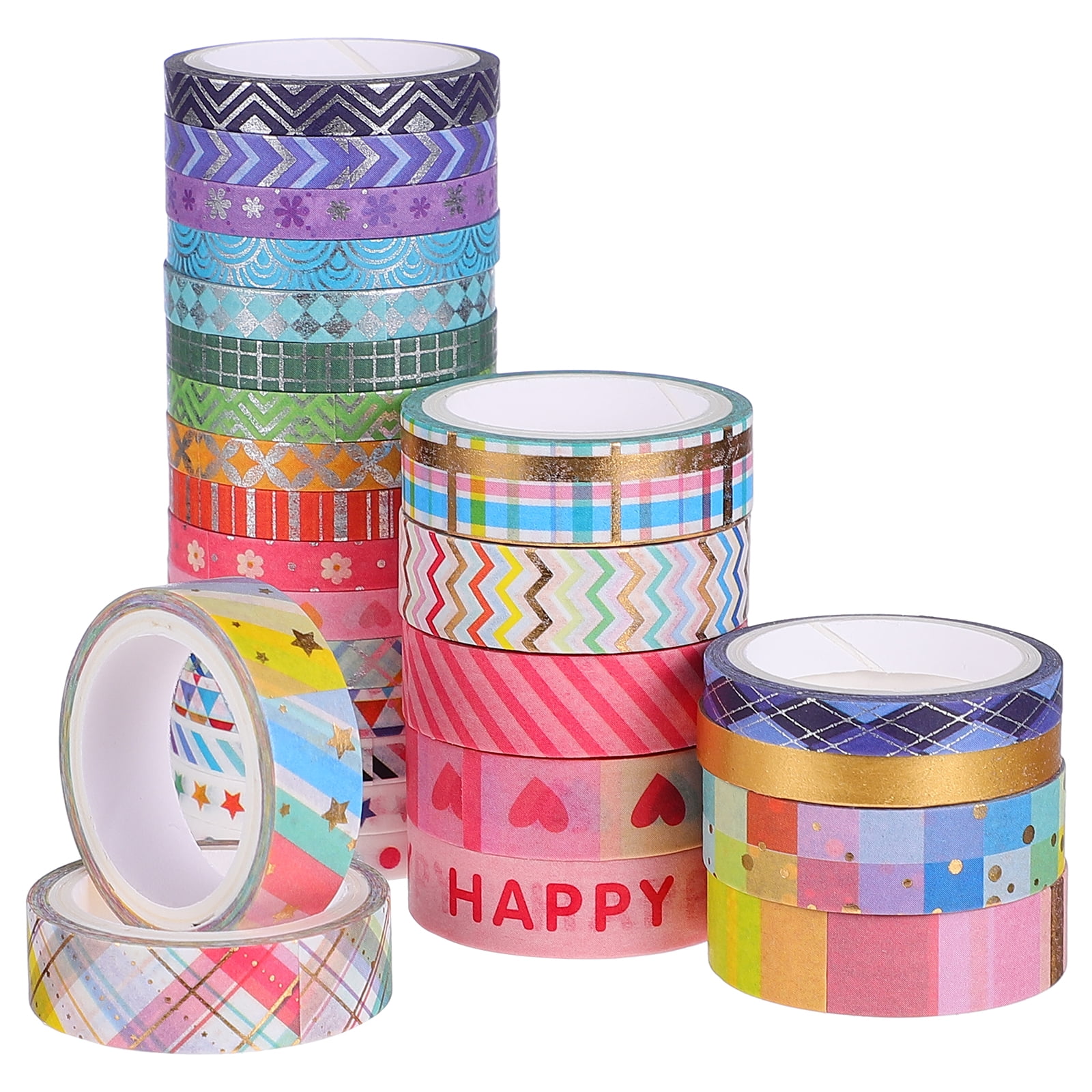 5 Rolls/Set Washi Tape Self-Adhesive Easy to Tear Multi-use Easily Torn  Washi Tape for Planner Black Washi