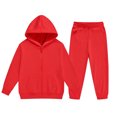 thumbnail image 3 of Kids 2-Piece Tracksuit Full Zip Hoodie and Jogger Pants Set Warm Fleece Athletic Outfit for Boys Girls (Ages 2-14 Years) School Daily Wear, 3 of 7