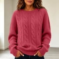 thumbnail image 5 of MaFYtyTPR Women's Cable Knit Sweater Crew Neck Long Sleeve Pullover Sweaters Solid Winter Warm Casual Loose Fit Top, 5 of 6