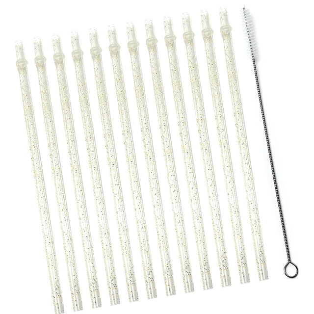 12 pajitas reutilizables largas, creativas, fáciles de limpiar, decorativas, regalos de fiesta para té, restaurantes, fiestas en la piscina, bares, ni