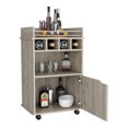 thumbnail image 3 of Modern Bar Cart With 4 - 2 Open Shelves, Cabinet Included Cart: Entertaining Essential, 3 of 3