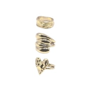 No Boundaries Womens Goldtone Heart Ring Set, 3-Piece, Size 8