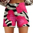 thumbnail image 3 of Women's Shorts Womens Casual High Waist Denim Shorts Relaxed Fit Artretro Printed Floral Shorts With Pockets,Pink Women's Shorts S, 3 of 3