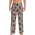 thumbnail image 1 of Kdxio Leopard Print Rose Pattern Men's Pajama Pants, Elastic Waist with Drawstring and Pockets, Comfortable Loungewear-X-Large, 1 of 6