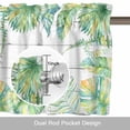 thumbnail image 6 of Summer Valance Curtain Green Gradient Palm Leaf Tropical Plants Wood Grain Window Valances Rod Pocket Short Curtains Window Treatments for Kitchen Bedroom Bathroom Laundry 42" x 12", 6 of 9