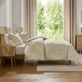 thumbnail image 2 of Virtu Comforter Sets, All Season Lightweight Botanical Queen Comforter Set, 3-Pc Bedding Sets, Oatmeal/Offwhite, 2 of 8