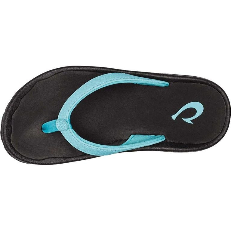 Girls OluKai Kulapa Kai Thong Sandal Cotton Candy Black Synthetic