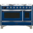 thumbnail image 2 of ILVE Majestic II 48" LP Glass Door/Griddle Metal Range in Midnight Blue/Chrome, 2 of 3