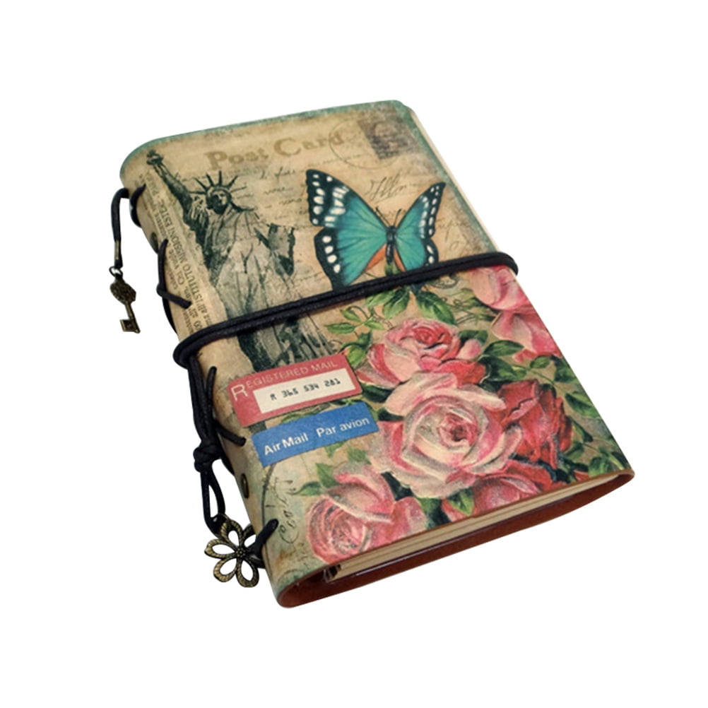 PU Leather Journal Daily Notebook Vintage Spiral Bound Notebook Refillable Sketchbook Retro Diary with Zipper Pocket for Traveler